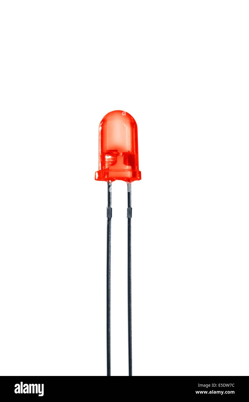 red diode on white background Stock Photo