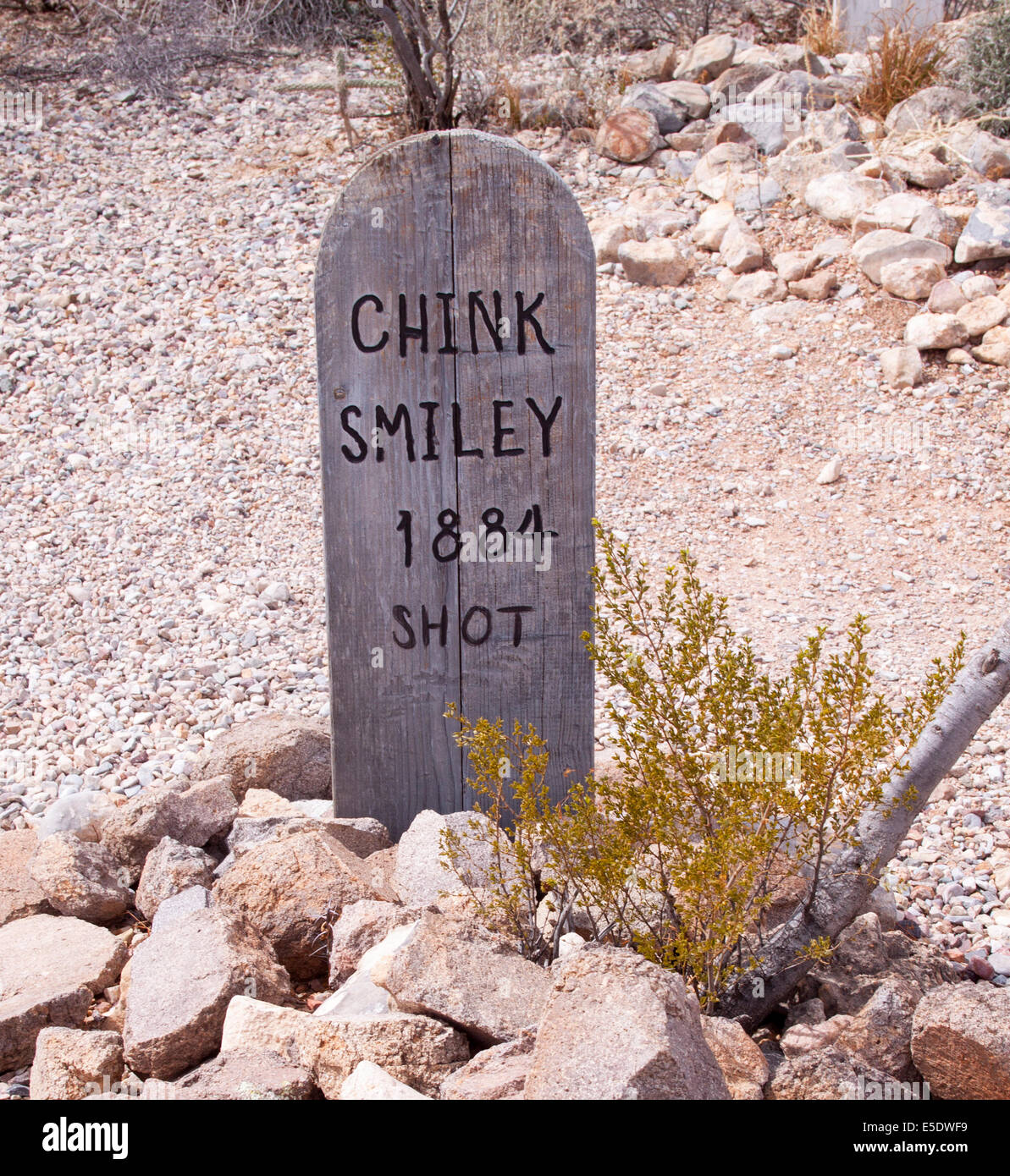 Graves at the old Boot Hill Cemetery in Tombstone Arizona Stock Photo