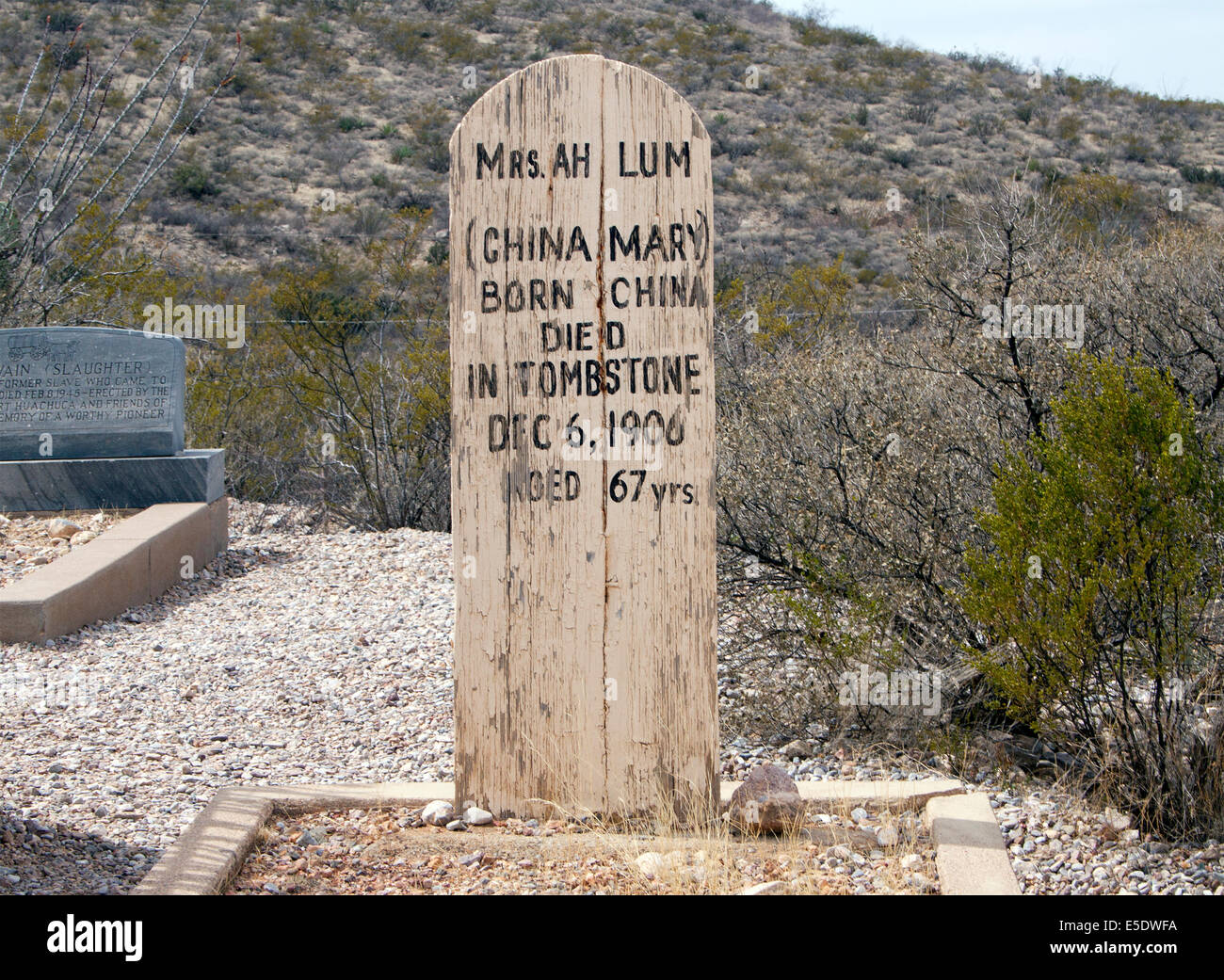 Eerie headstones at Boot Hill Cemetery in Tombstone, Arizona whisper ...