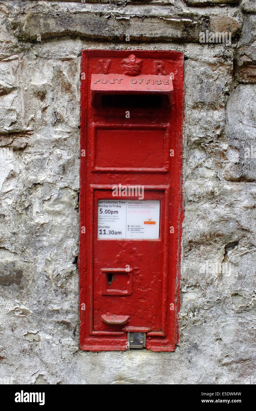 Victorian post box, Duck's Mill, Devon, England Stock Photo