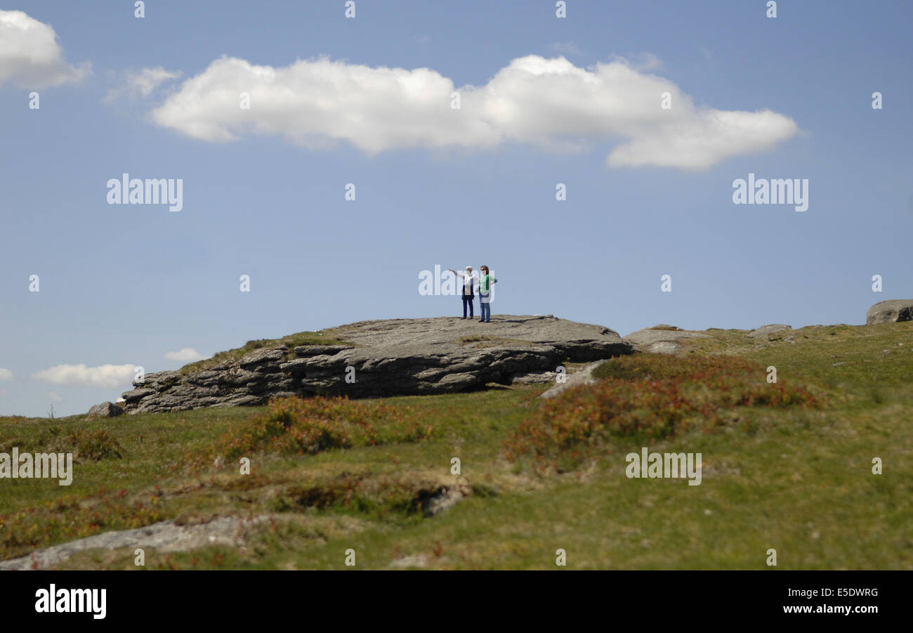Dartmoor, Devon, UK. Spectacular landscape near Haytor Rocks. These large granite rock formations are known as Tors. Stock Photo