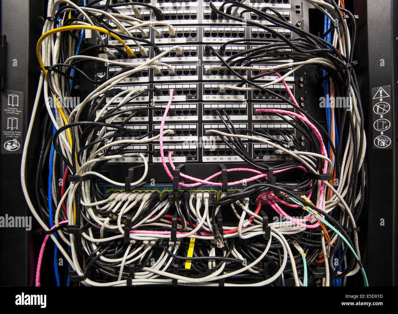 Network switches in a corporate network Stock Photo