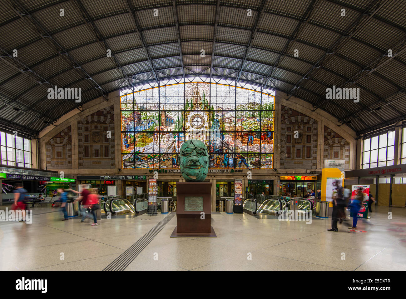 Interior view of Abando train station, Bilbao, Basque Country, Spain Stock Photo