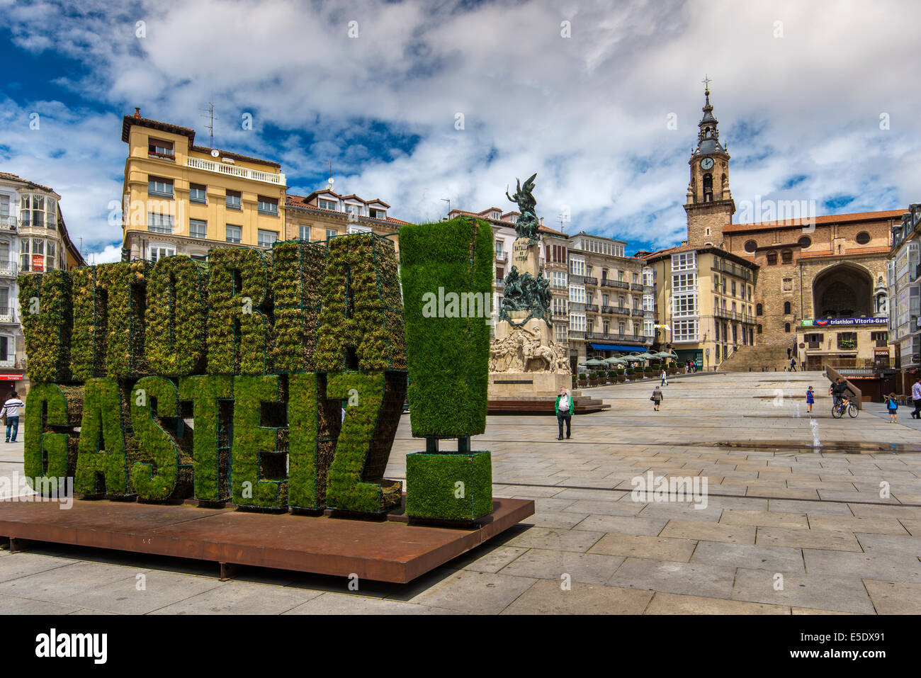 Plaza de la Virgen Blanca, Vitoria-Gasteiz, Alava, Basque Country, Spain Stock Photo