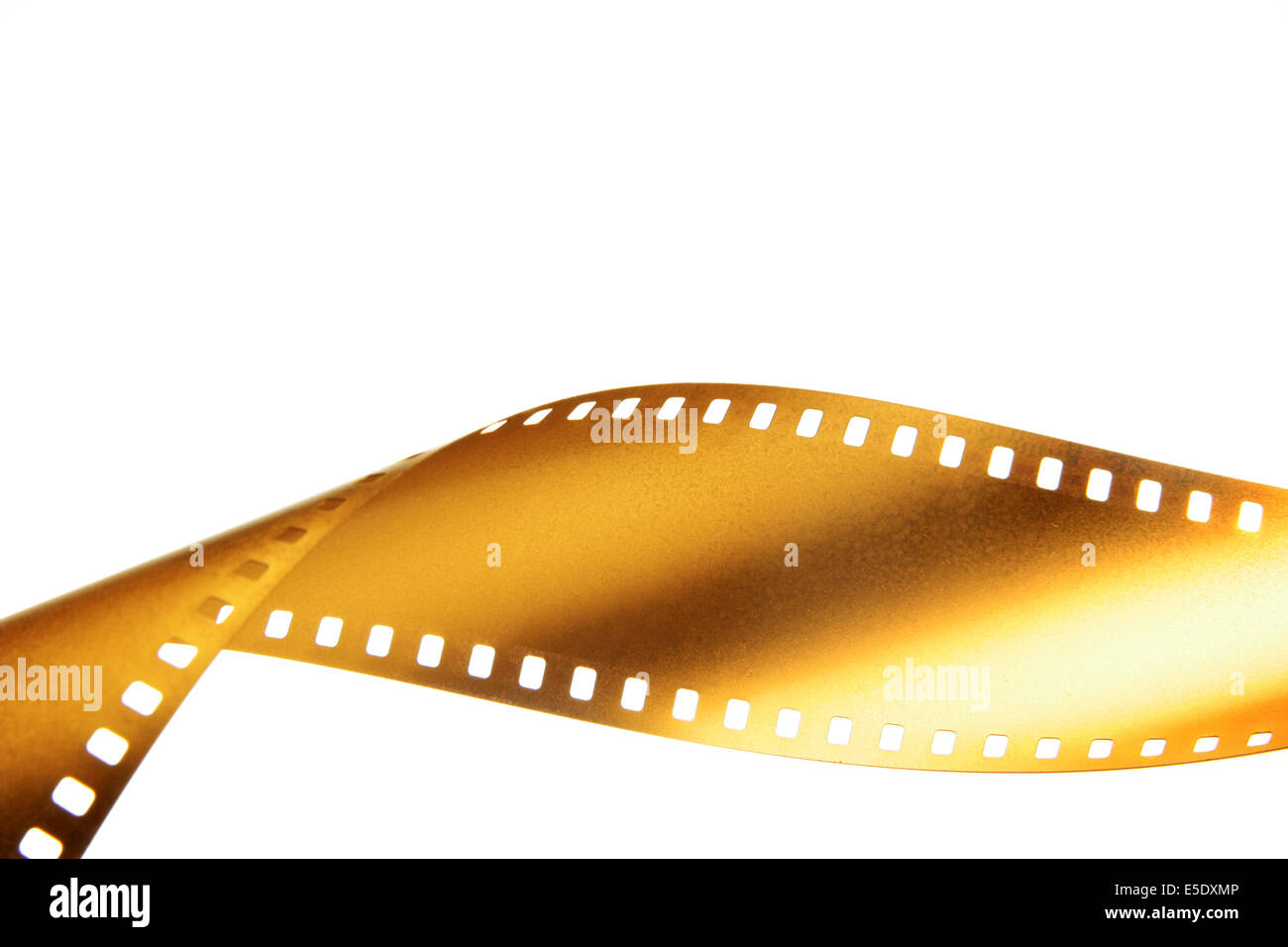 Gold 35 mm film isolated over white background Stock Photo