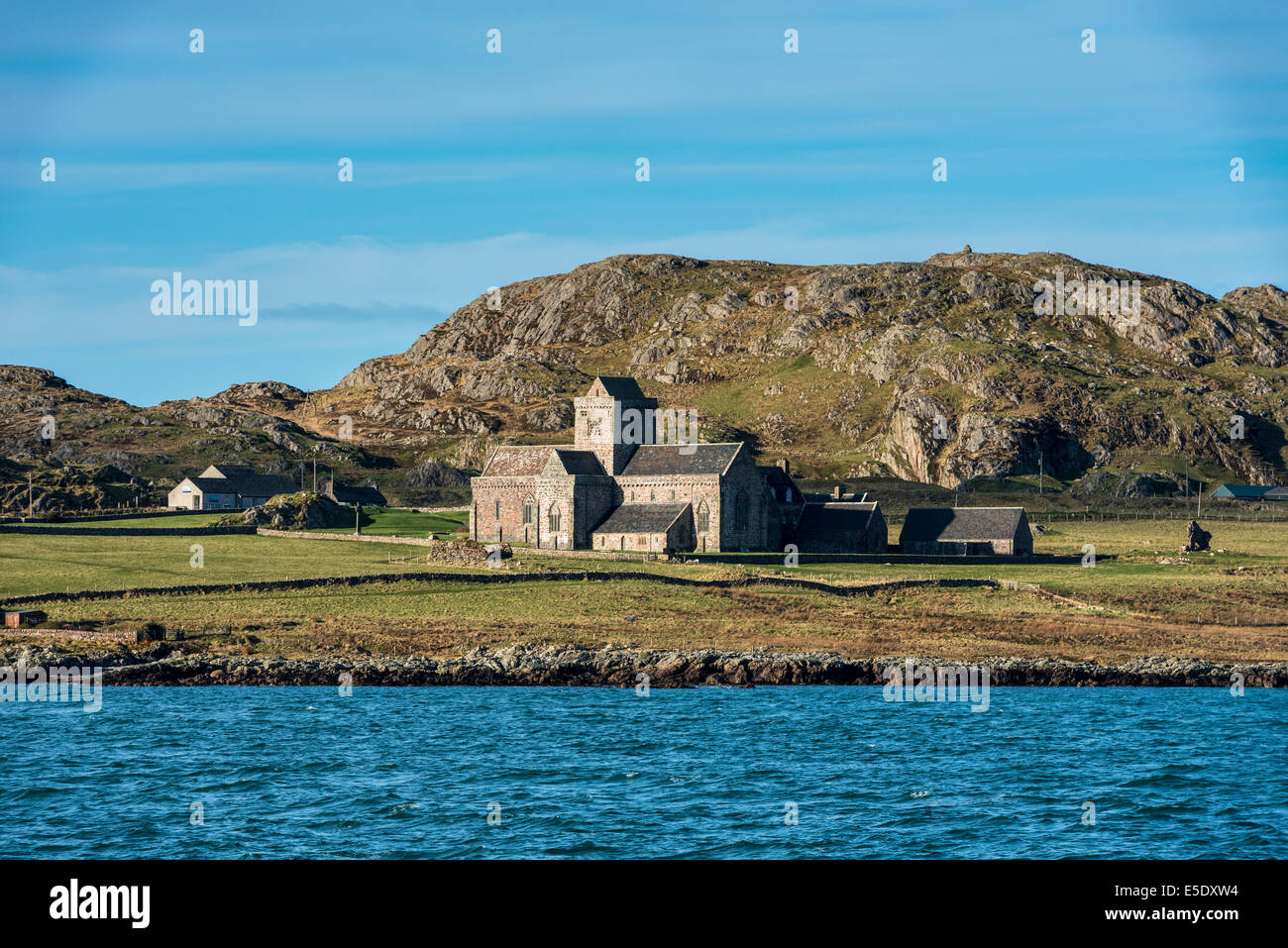 Iona Abbey is located on the Isle of Iona, just off the Isle of Mull