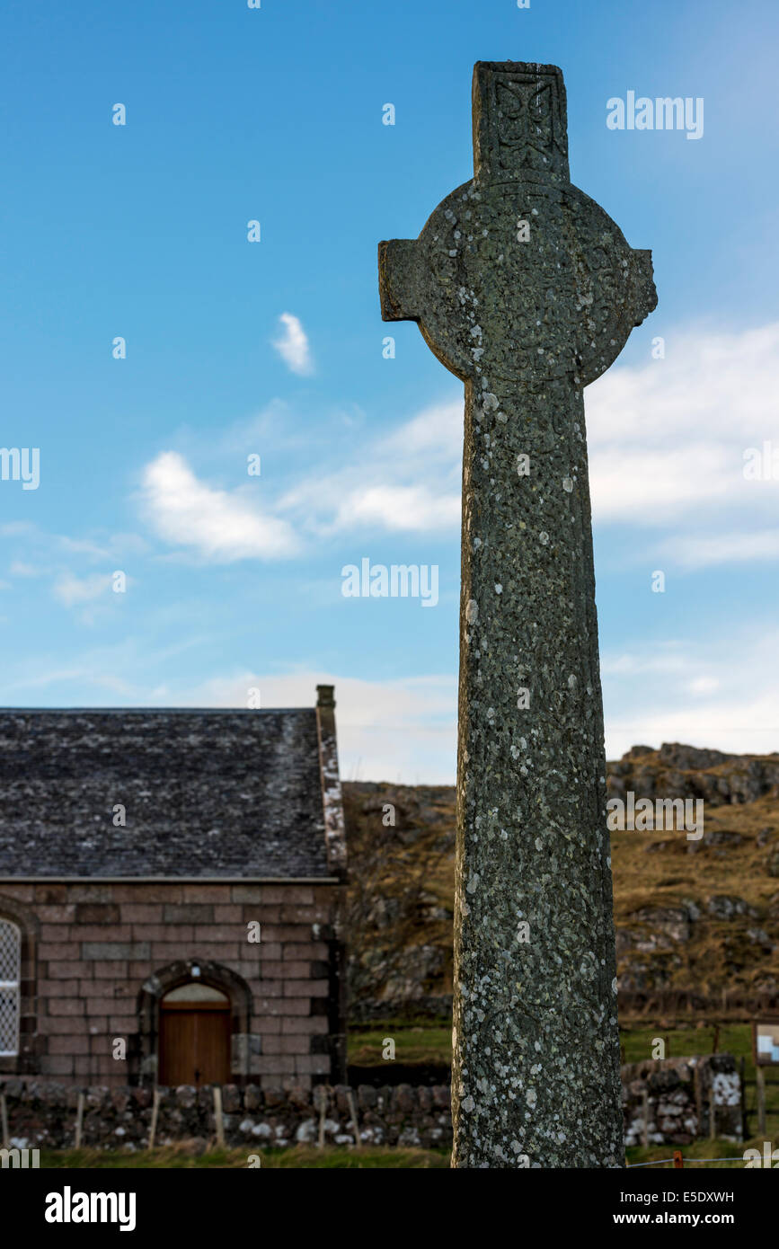 Maclean's Cross on the Isle of Iona. This tall freestanding cross was