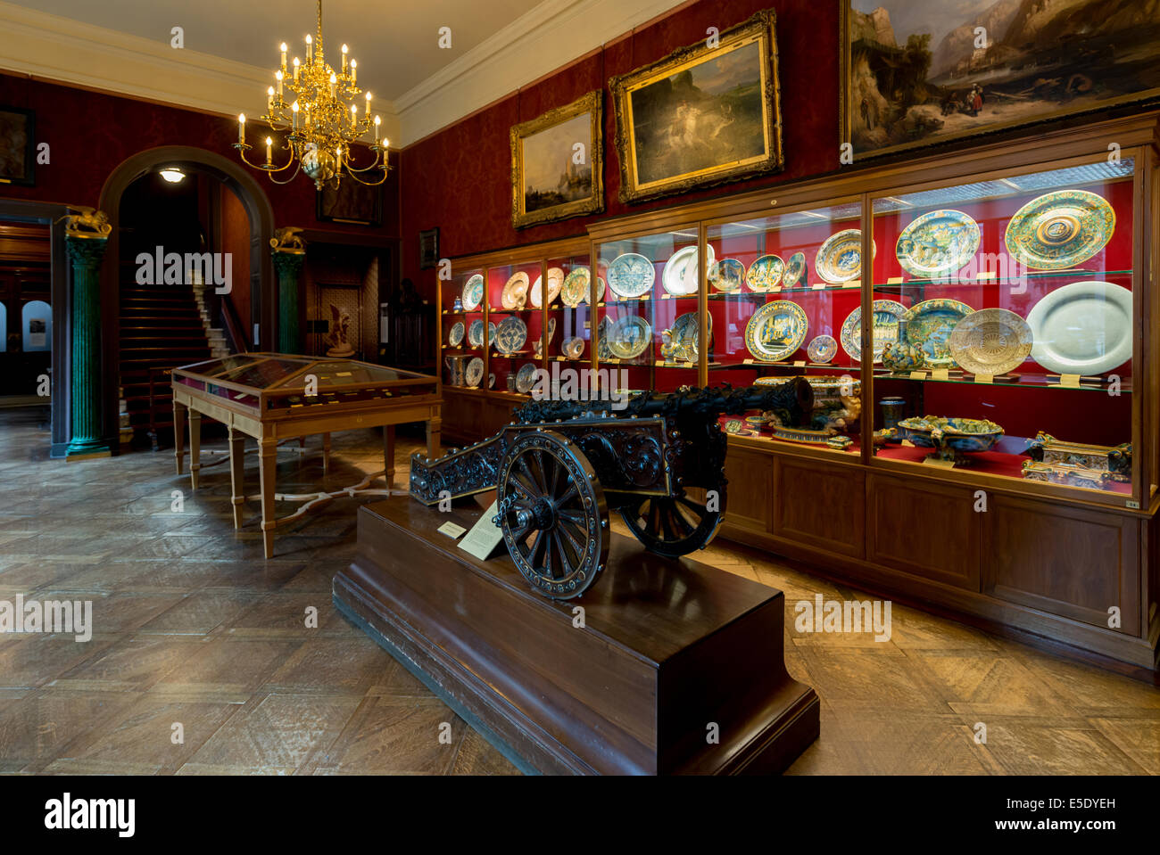A cannon in The Wallace Collection. The Wallace Collection is a national museum in an historic London town house. Stock Photo