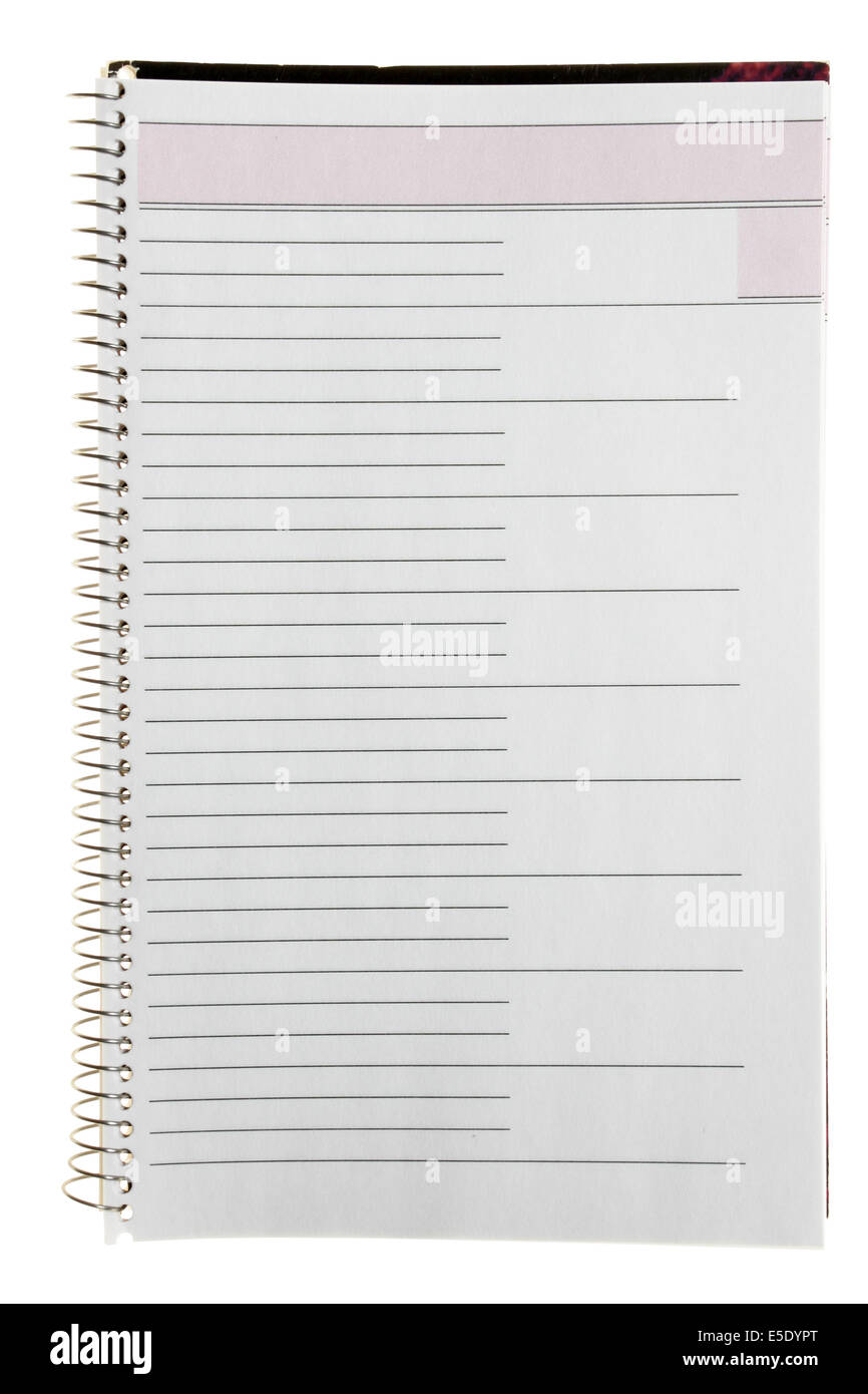 Blank notebook isolated over white background Stock Photo - Alamy