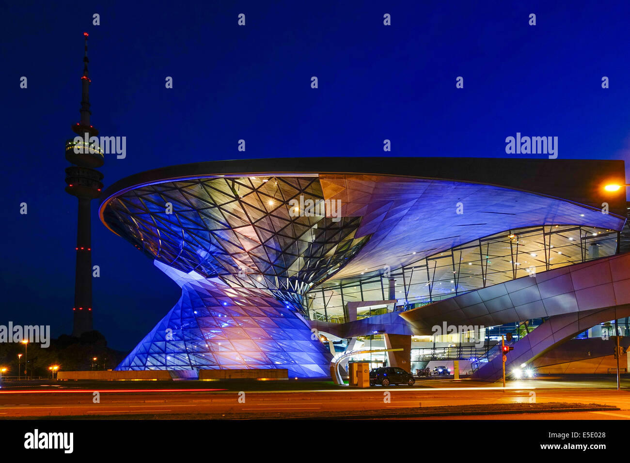 BMW Welt in Munich at Night, Bavaria, Germany, Europe Stock Photo - Alamy