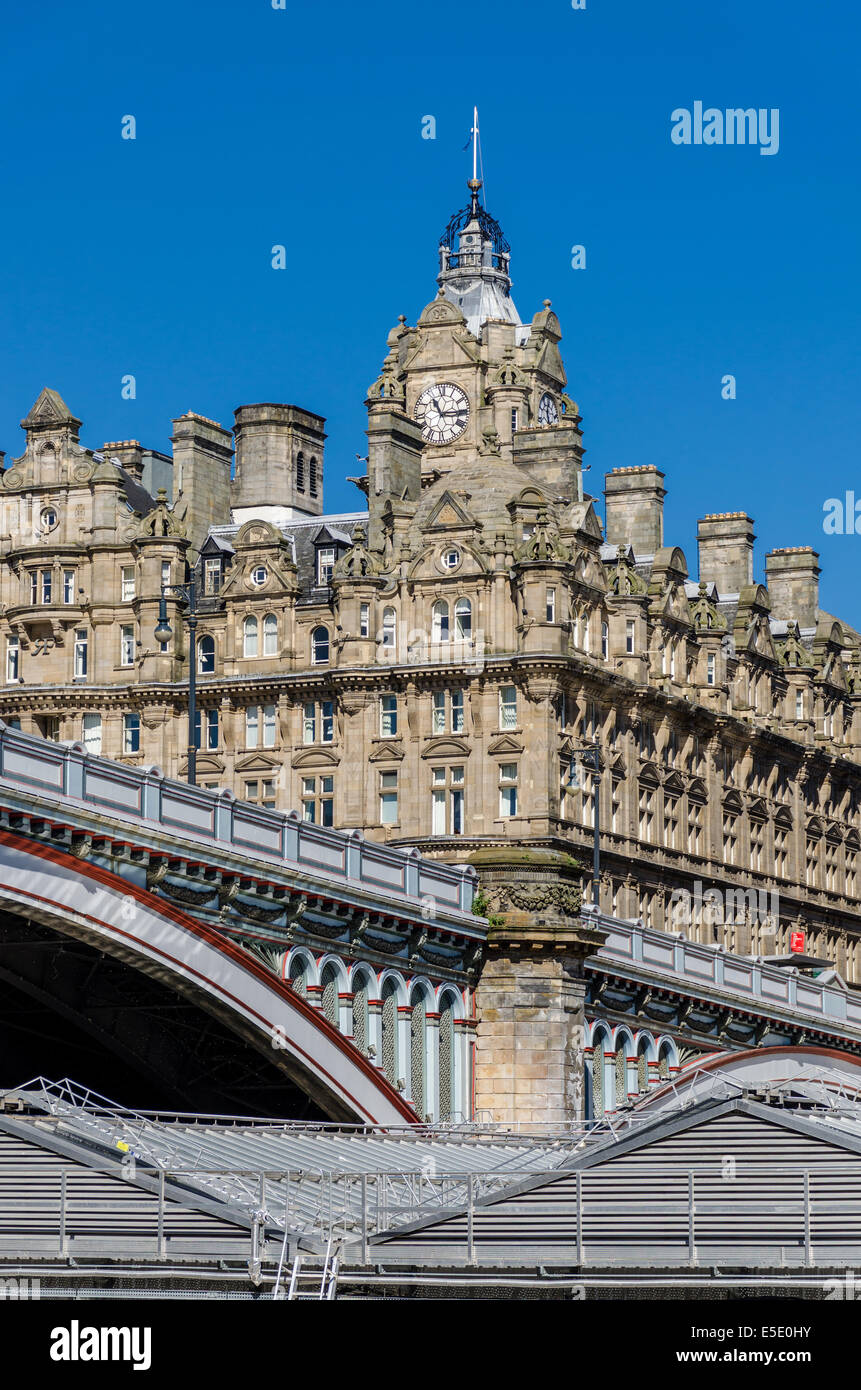 The Balmoral Hotel seen from below North Bridge. The Balmoral is a