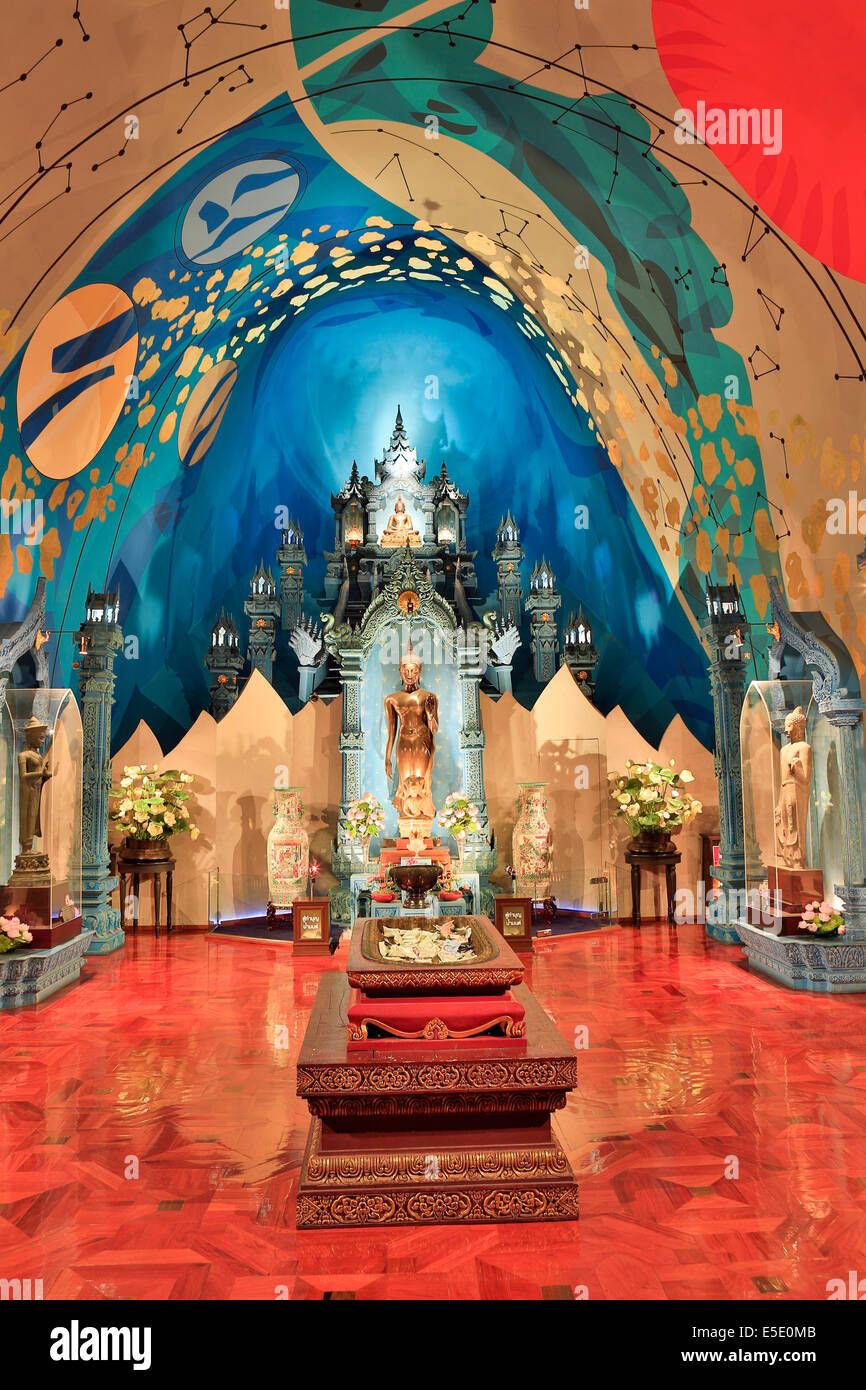 Buddha gallery - the Tavatimsa Heaven shrine in the interior of the Erawan Museum, Samut Prakan, Bangkok, Thailand Stock Photo