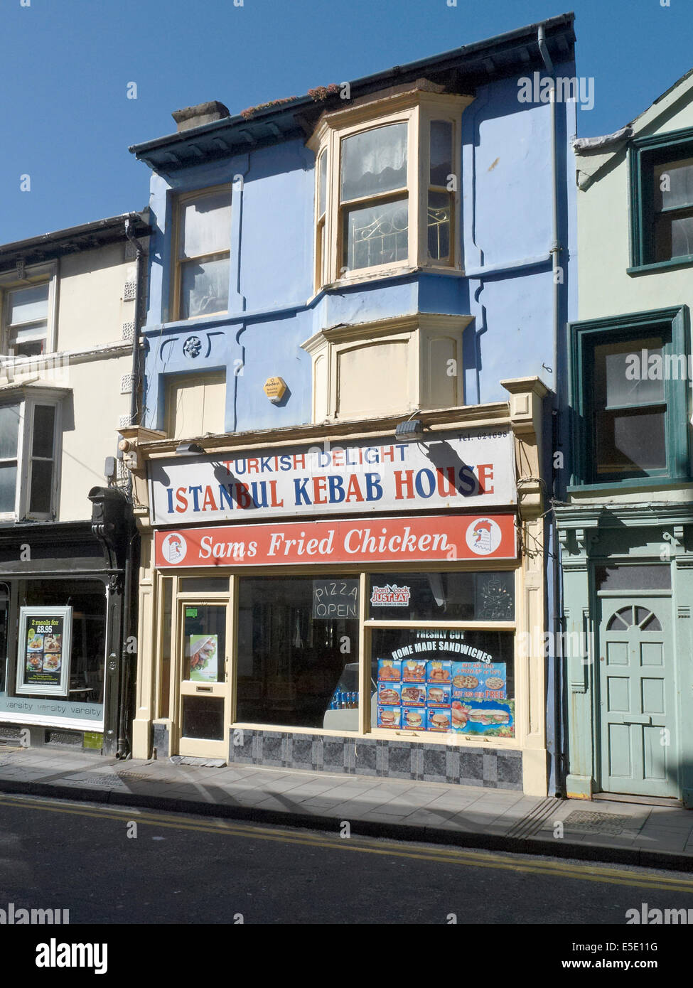 Turkish Delight Istanbul kebab house Sams Fried Chicken takeaway in Aberystwyth Ceredigion Wales UK Stock Photo