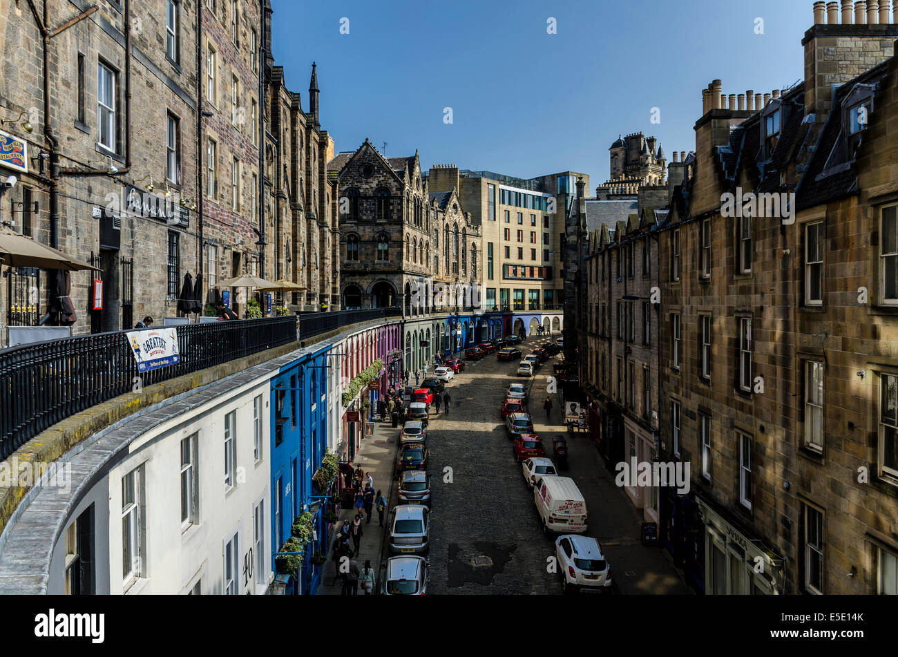 Victoria Street Edinburgh is famous for its multicoloured shopfronts