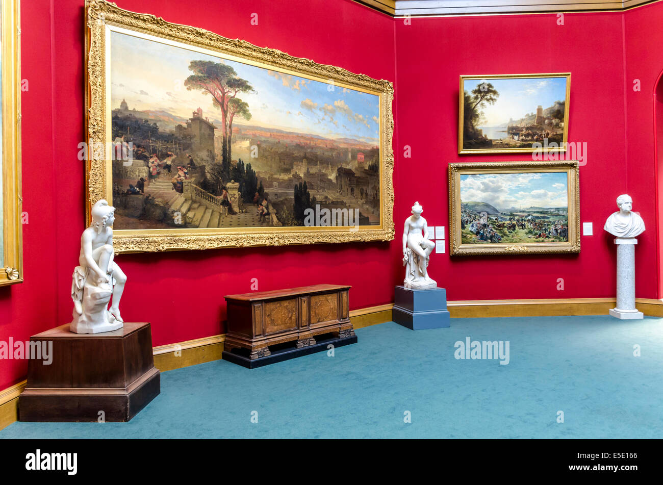 Inside the Scottish National Gallery are historic treasures including Old Master paintings. Stock Photo