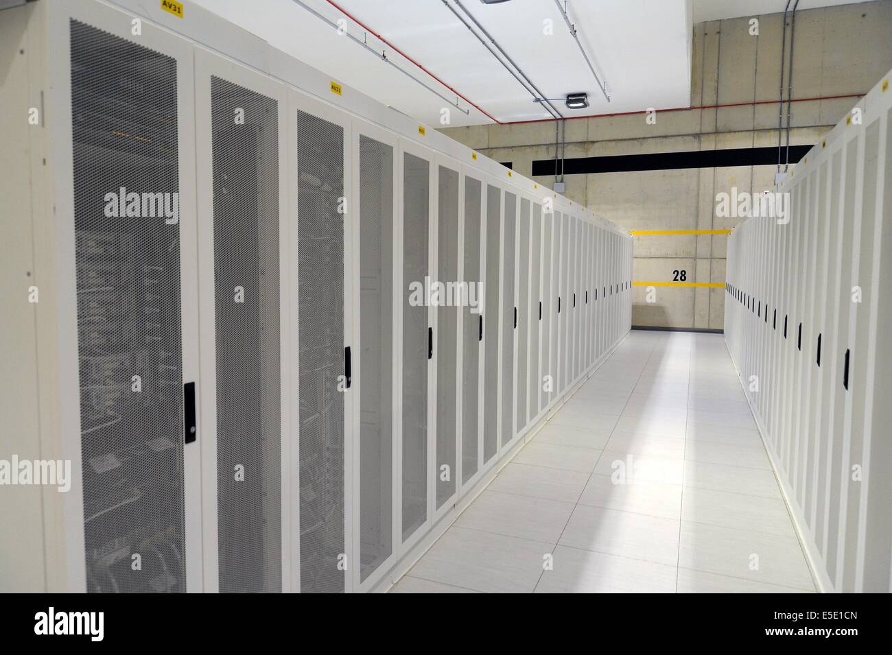 Ferrera Erbognone (Pavia, Italy), the Green Data Center, facility for the collection and management of all ENI computer data Stock Photo