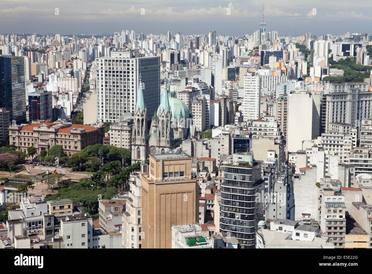 Aerial view of Sao Paulo city center, Brazil Stock Photo