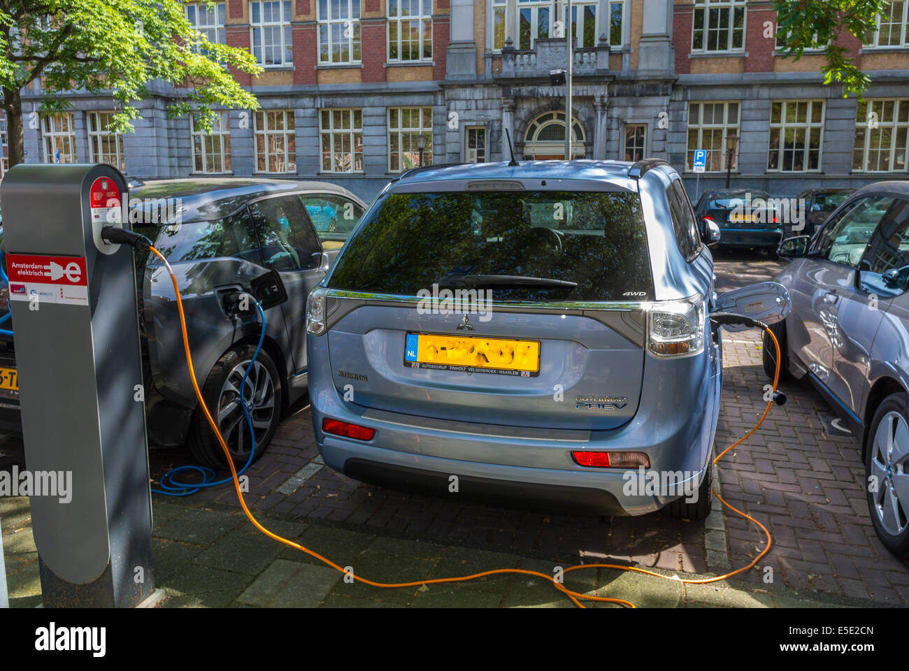 amsterdam, Holland, The Netherlands, Parked Electric Cars, Batteries
