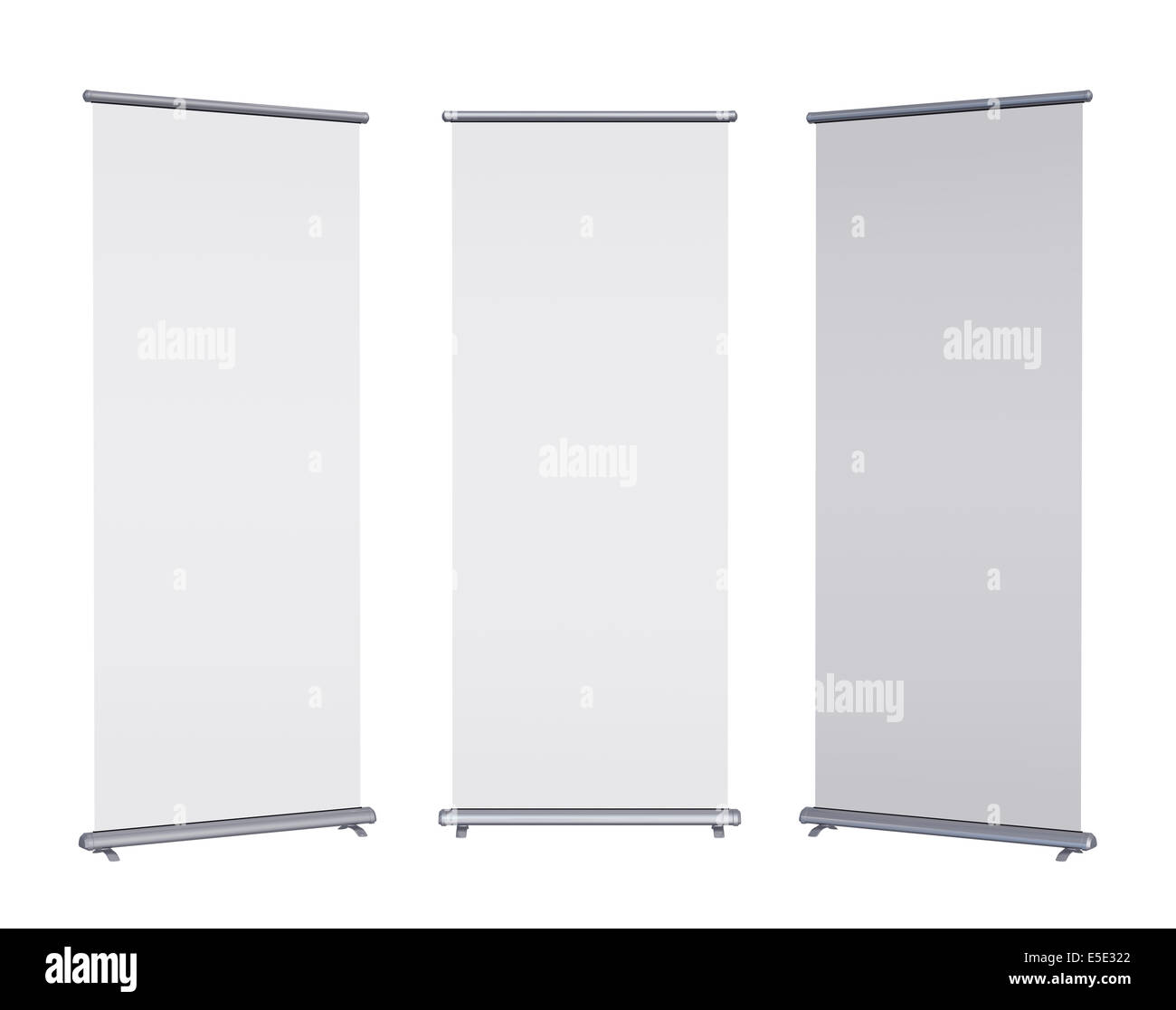 Blank roll-up banner display, isolated with clipping path Stock Photo ...