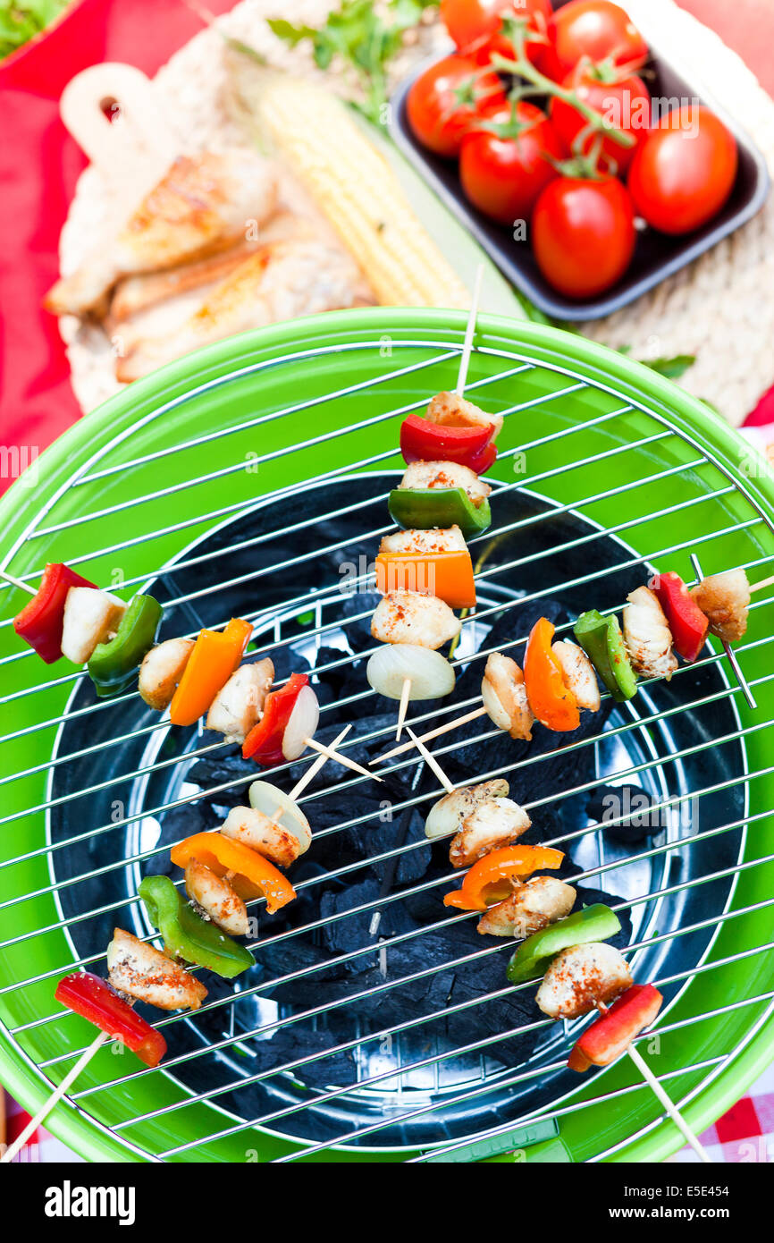 barbecue on a grilling pan Stock Photo Alamy