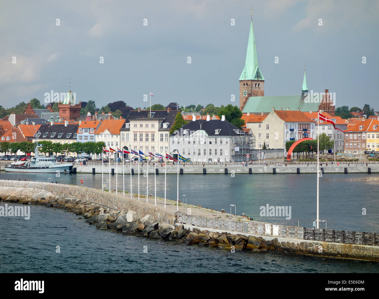 The jetty in the port city Helsingor, Denmark, 18 July 2014. Photo ...