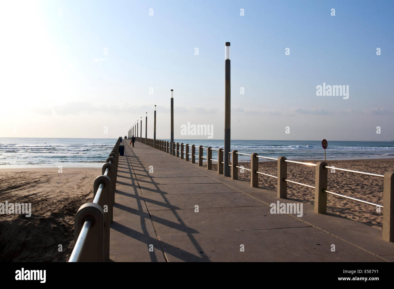 pedestrian pier leading into sea at Durban, south Africa Stock Photo ...