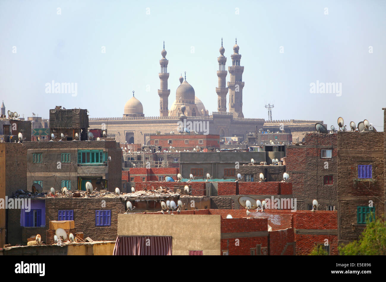Mosques and houses in old Cairo Stock Photo