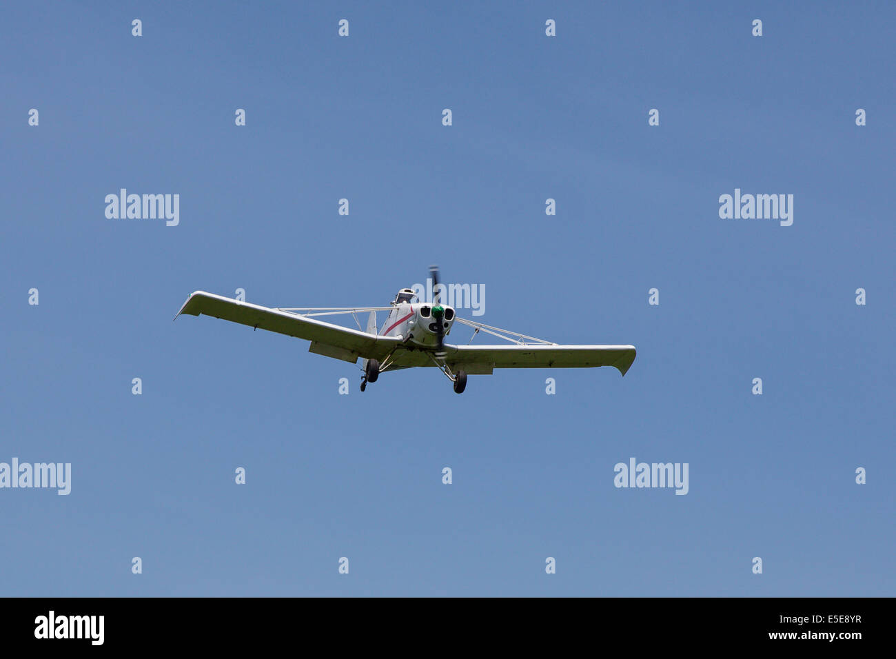Piper Pawnee tow plane flying at Harris Hill Soaring Center in Horseheads near Elmira New York Stock Photo