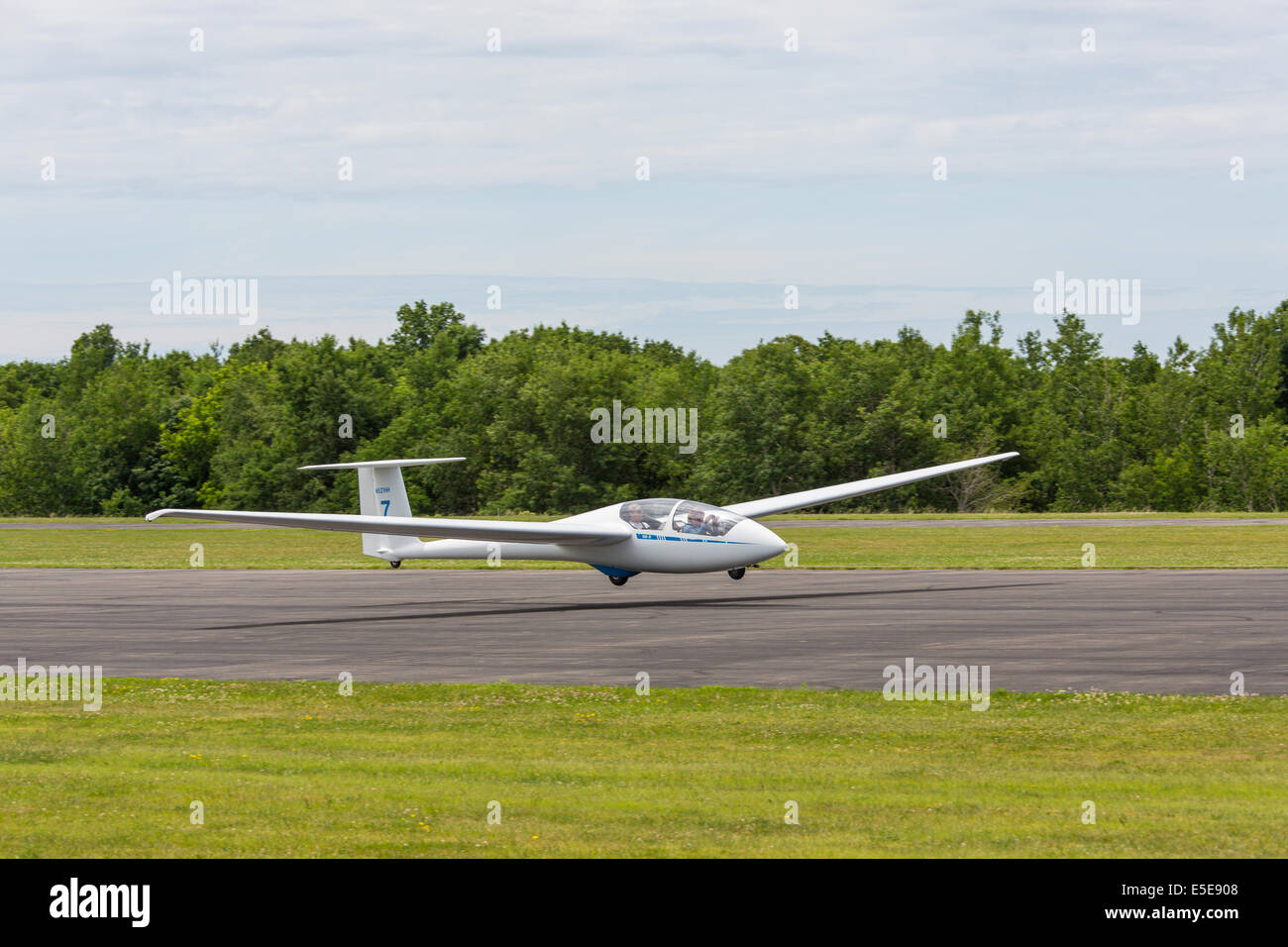 Glider being towed up at Harris Hill Soaring Center in Horseheads near