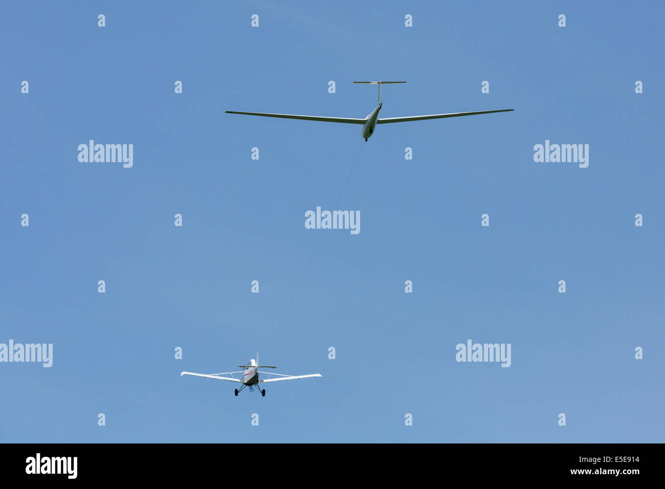 Glider being towed up at Harris Hill Soaring Center in Horseheads near