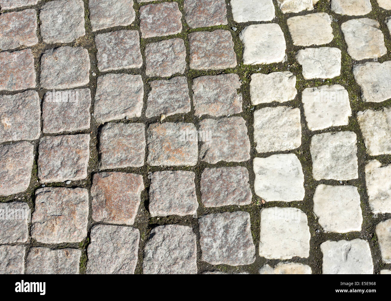 Curved stone pavement detail, Vallingby, Stockholm, Sweden. Stock Photo