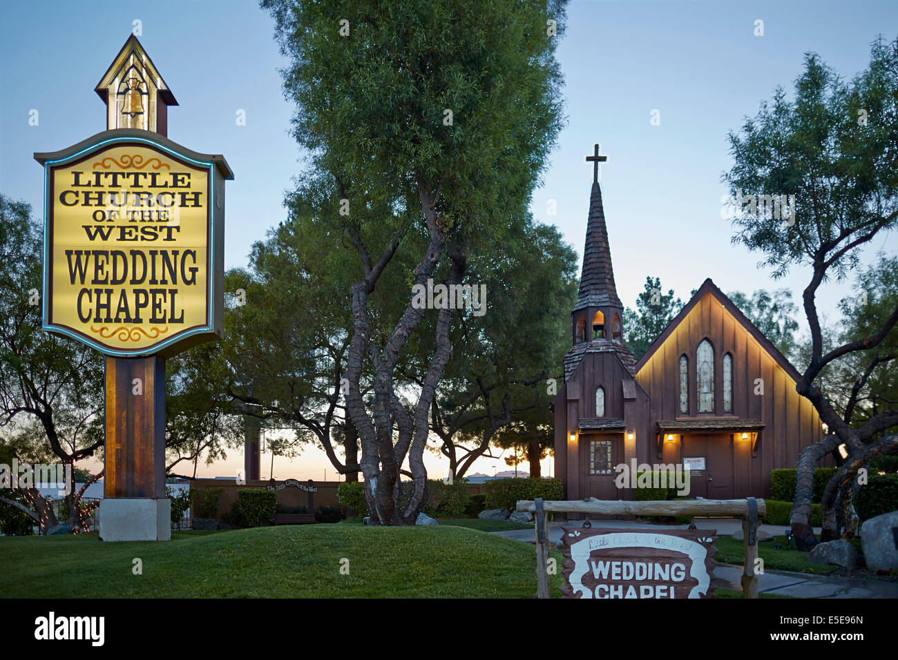 Las Vegas, Nevada,Clark County, USA sign of Little Church of the west Wedding Chapel Stock Photo
