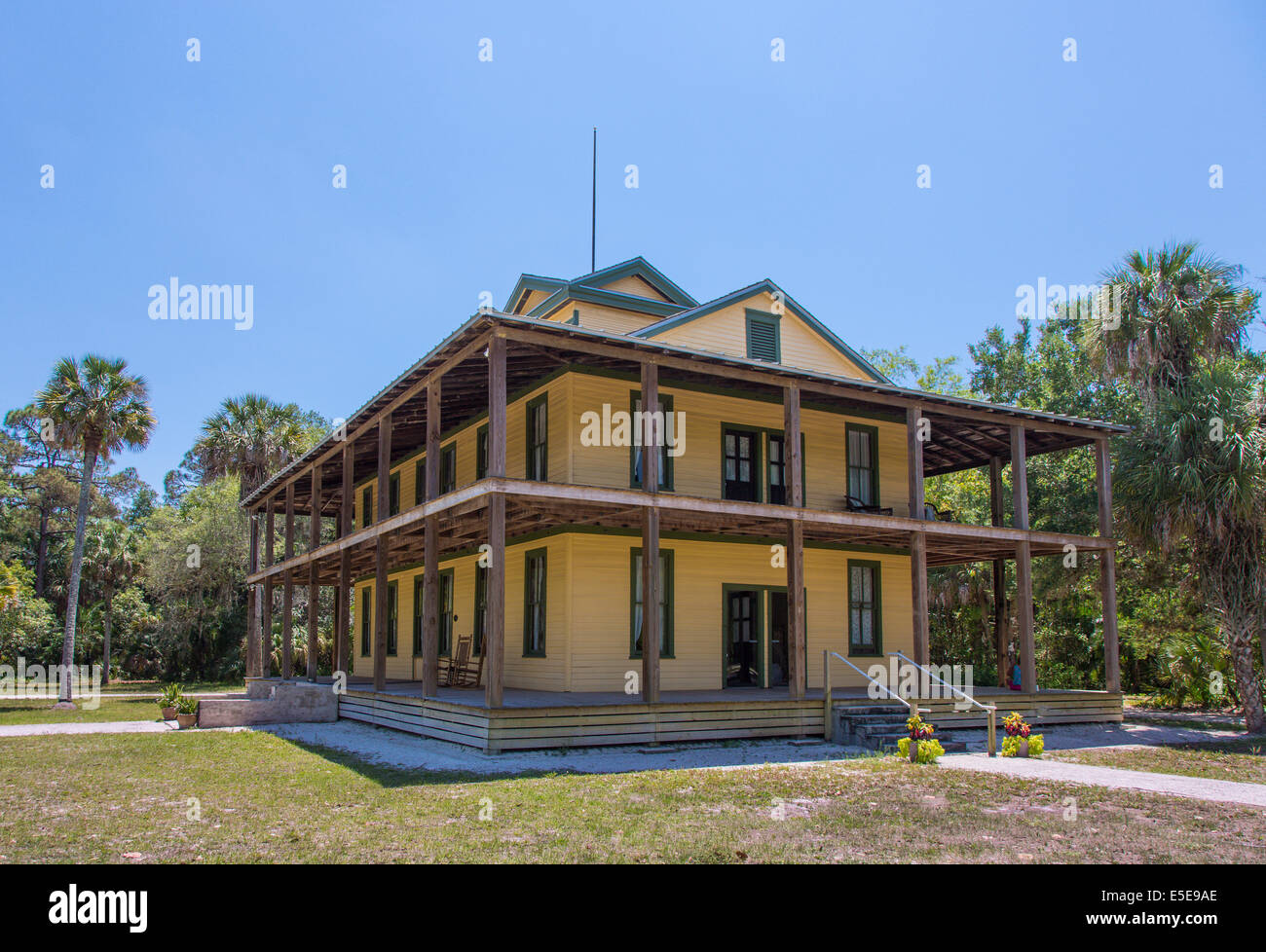 Koreshan house at Koreshan State Historical Site in Fort Myers Florida Stock Photo