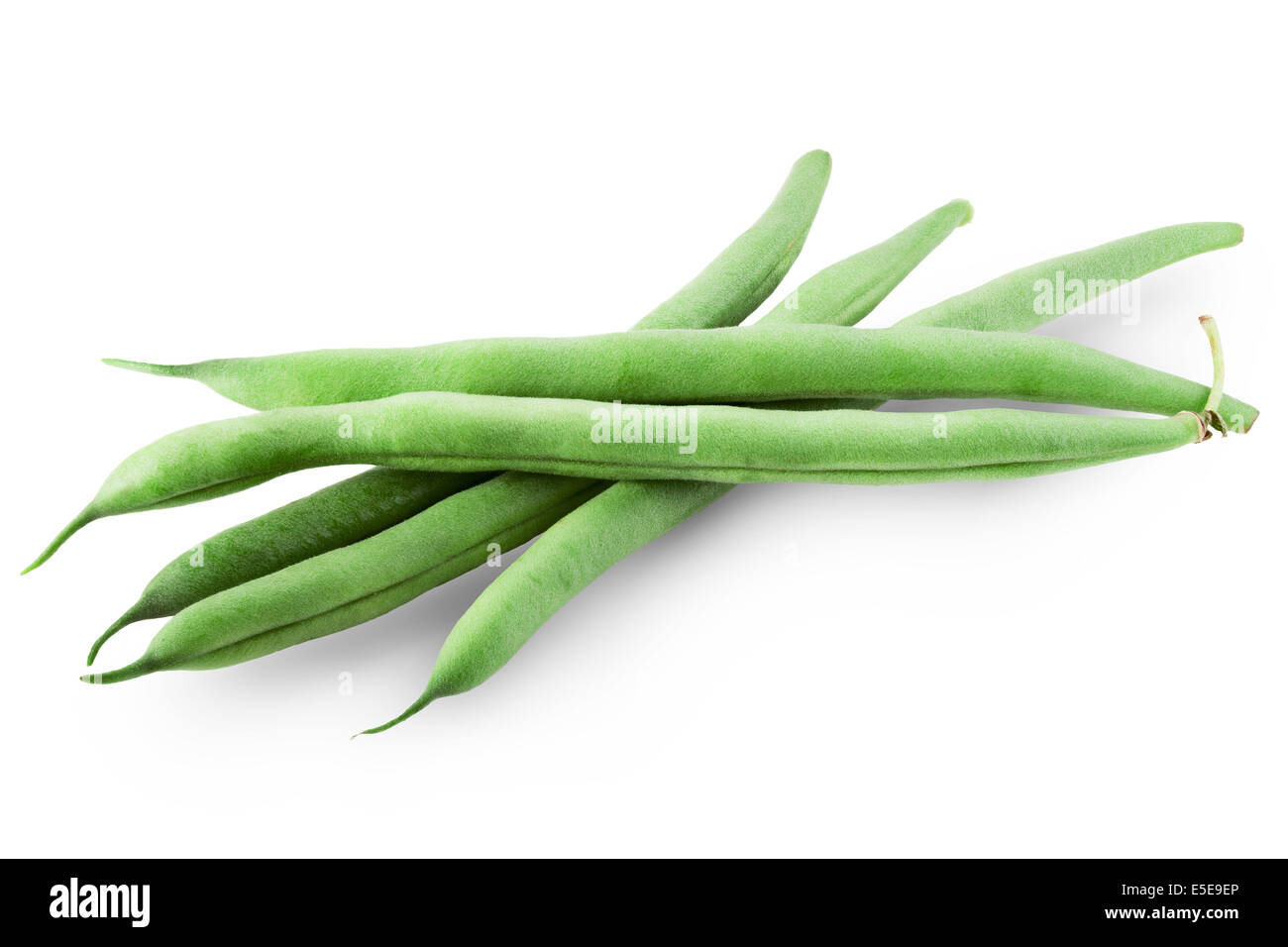 green beans on white background. Clipping Path Stock Photo