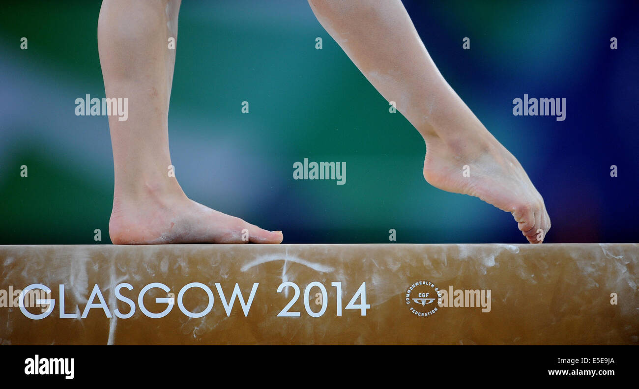 PARALLEL BARS GYMNASTIC'S TEAM FINAL & INDIV THE SSE HYDRO GLASGOW SCOTLAND 29 July 2014 Stock Photo