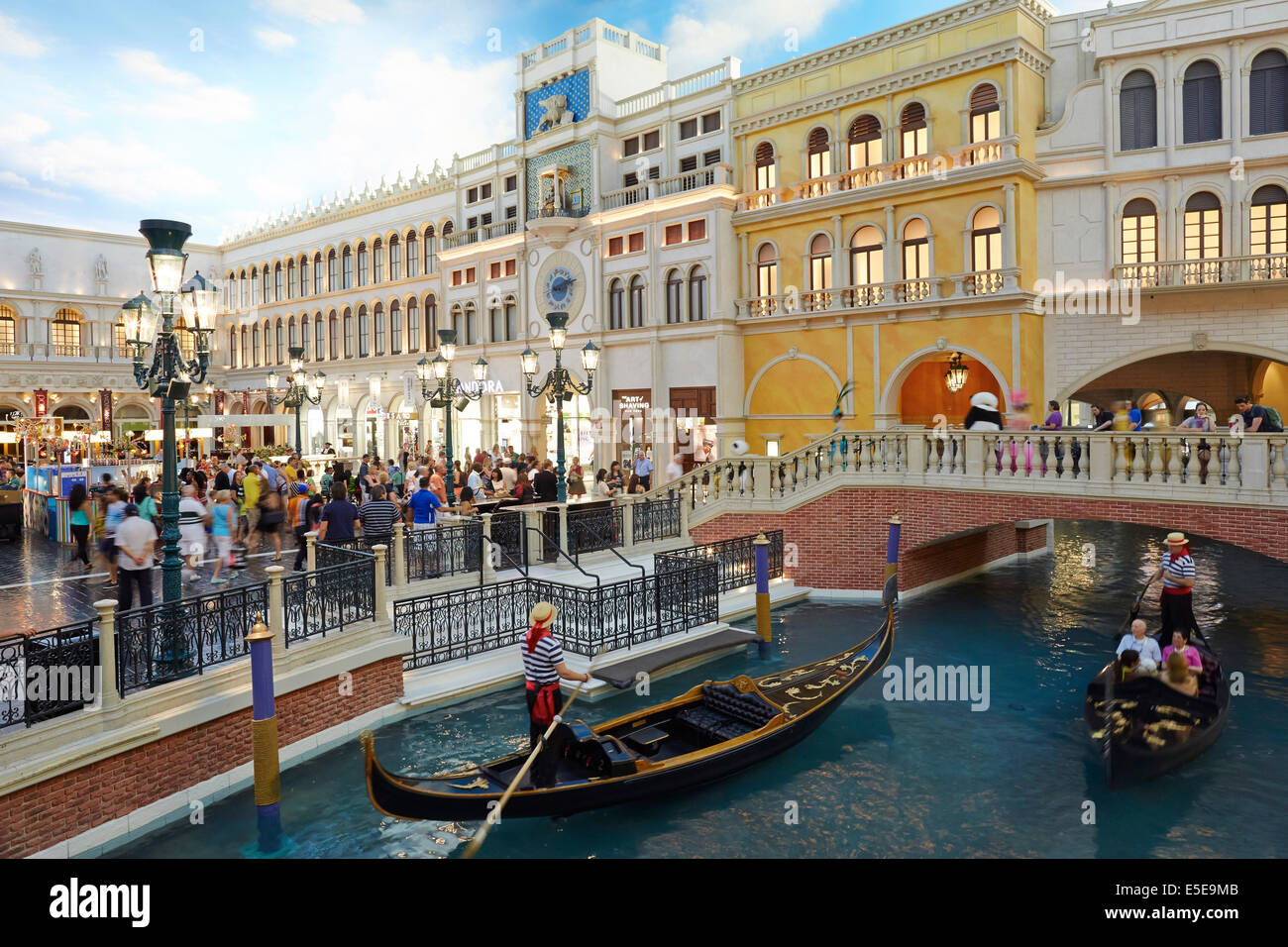 Italian style Gondola inside The Venetian Resort Hotel Casino resort  situated east side of the Las Vegas Strip in Paradise Stock Photo - Alamy