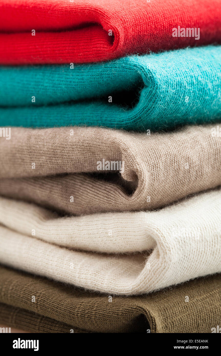 clothing stack closeup Stock Photo - Alamy