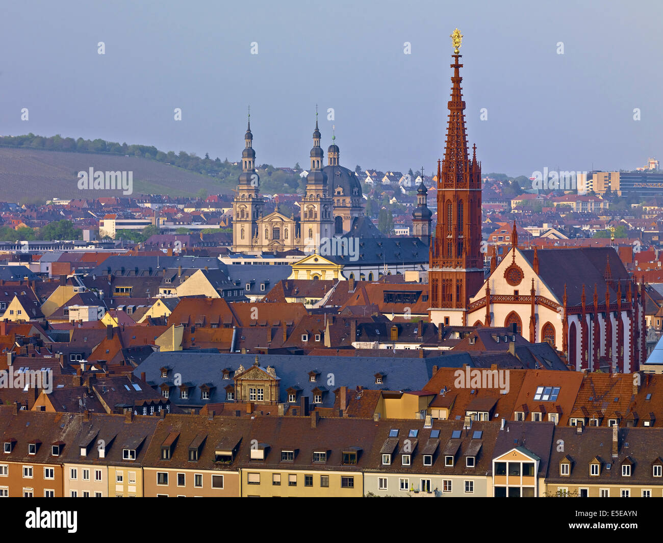 View to Collegiate church Haug with St. Mary's Chapel in Würzburg, Germany Stock Photo