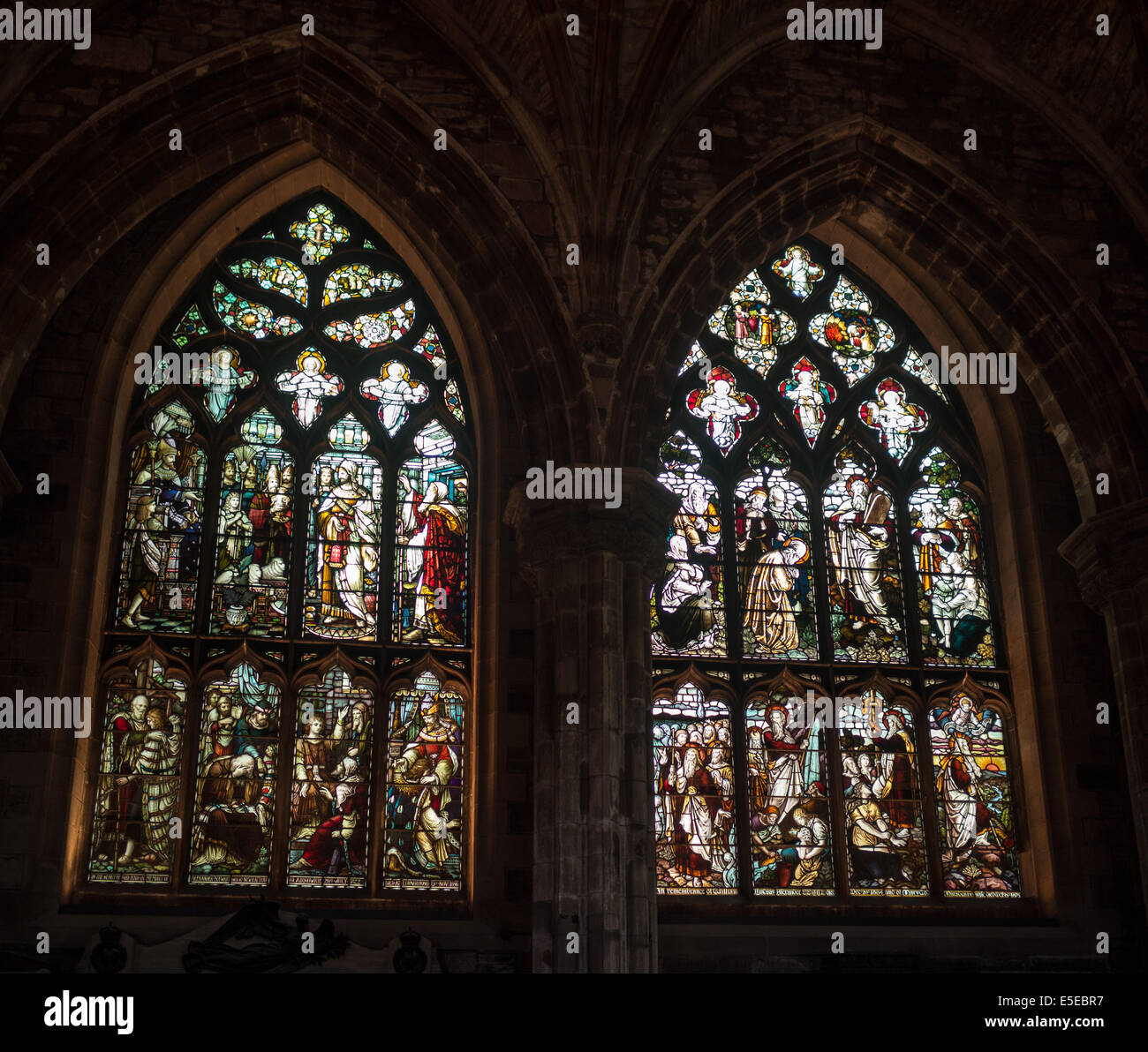 St Giles Cathedral stained glass window Stock Photo