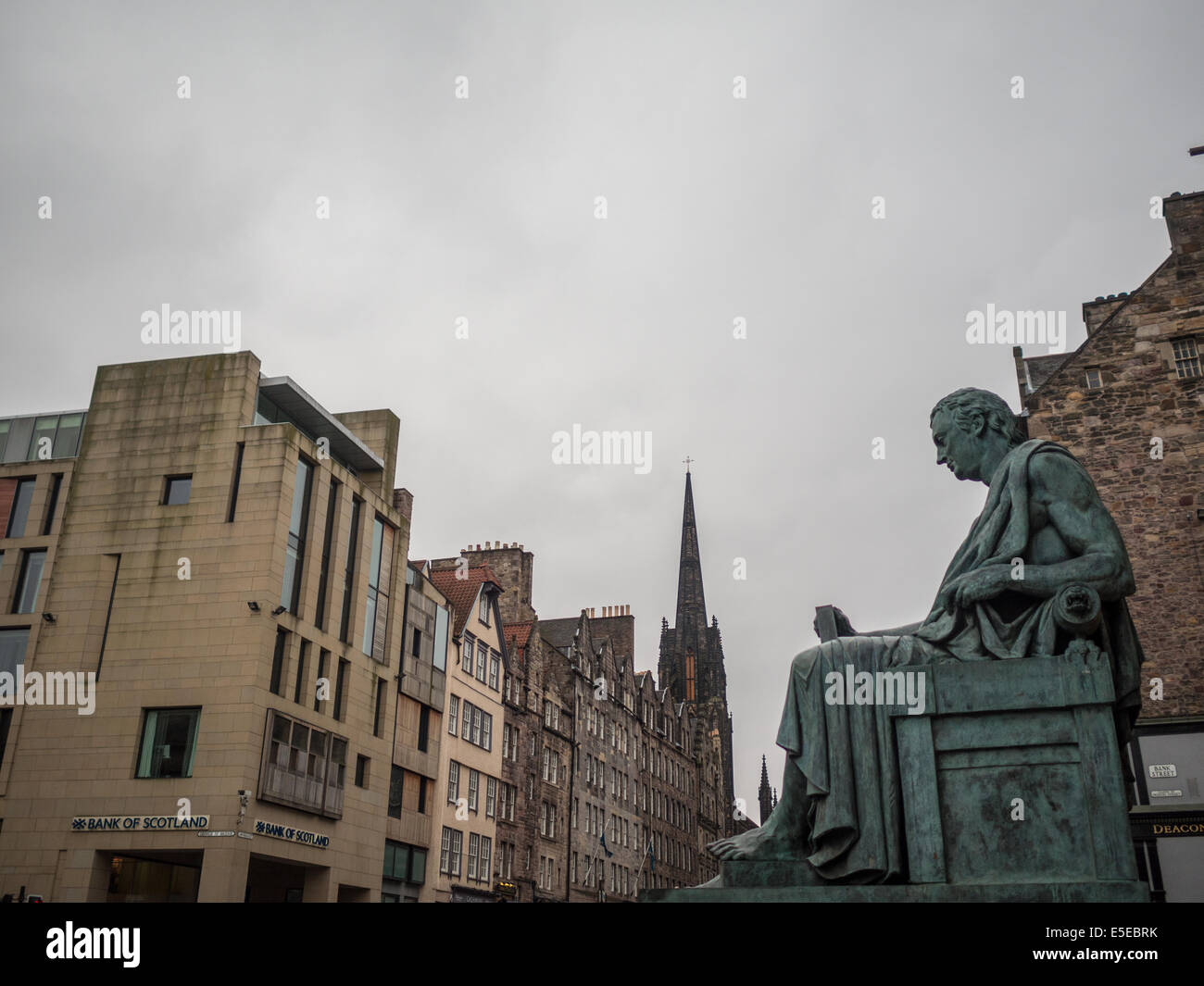 David Hume statue in the Royal Mile Stock Photo