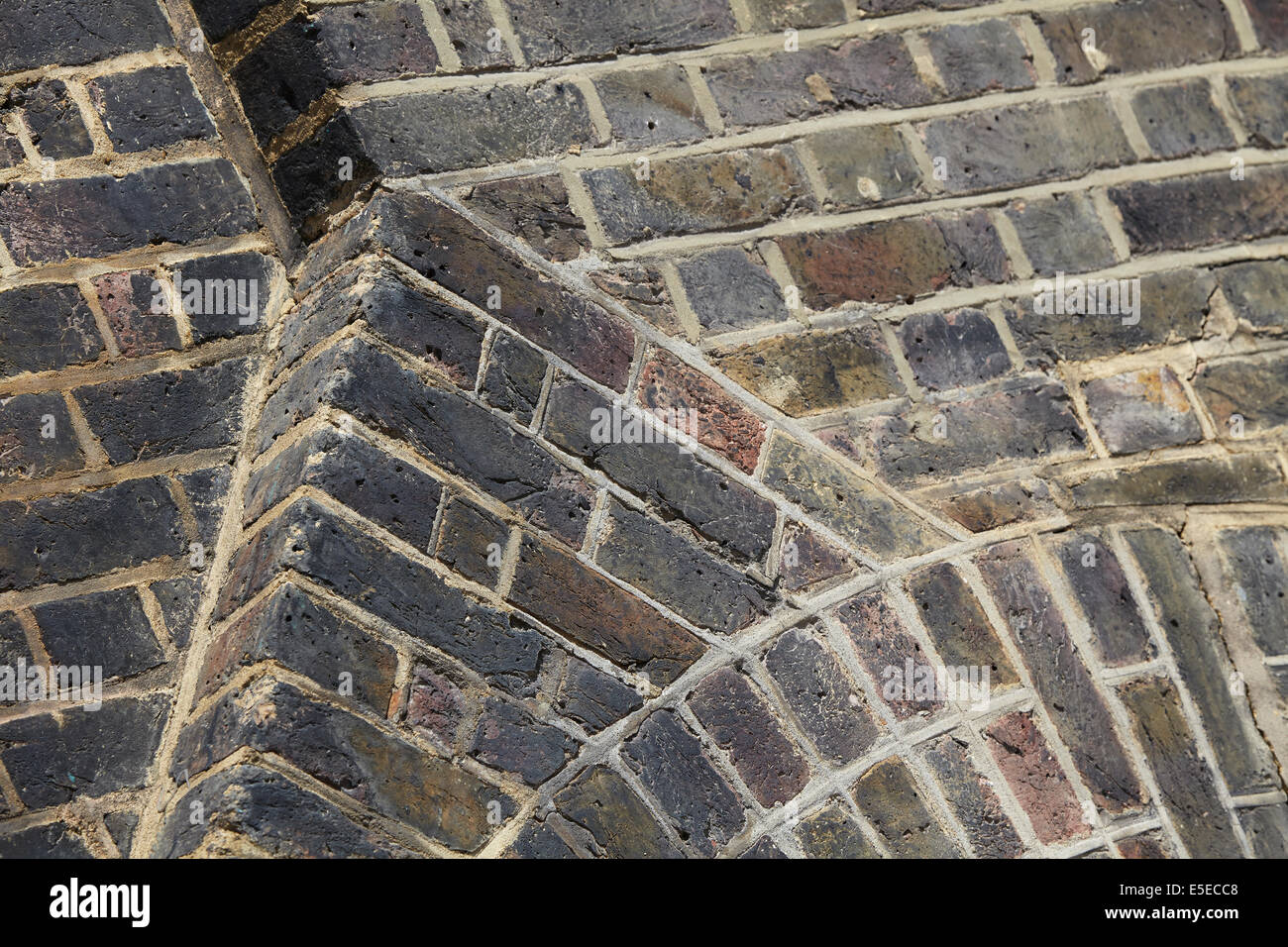 Detail of brickwork at Granary square, London Stock Photo