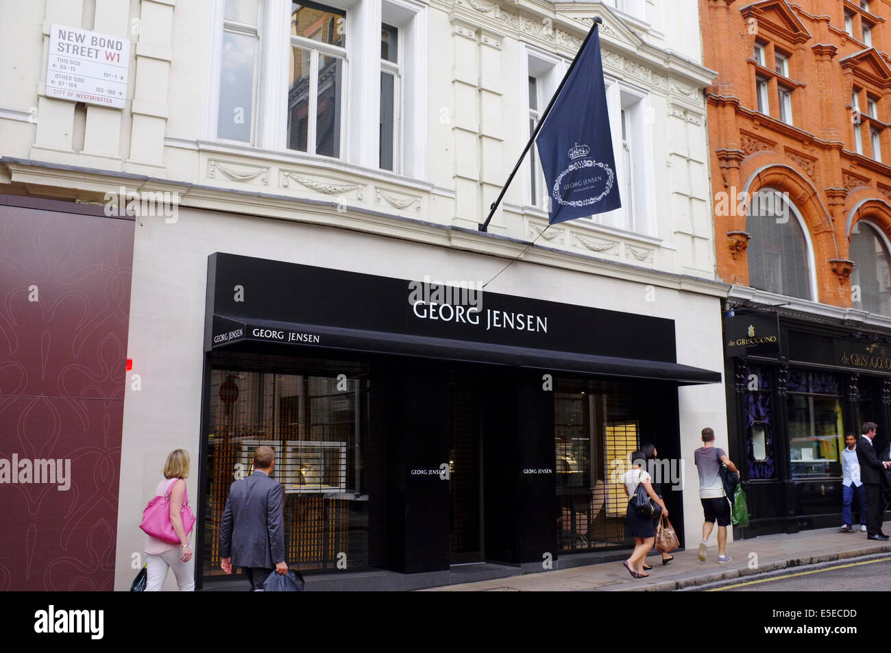 GEORG JENSEN designer jewelry store on New Bond Street, London Stock ...