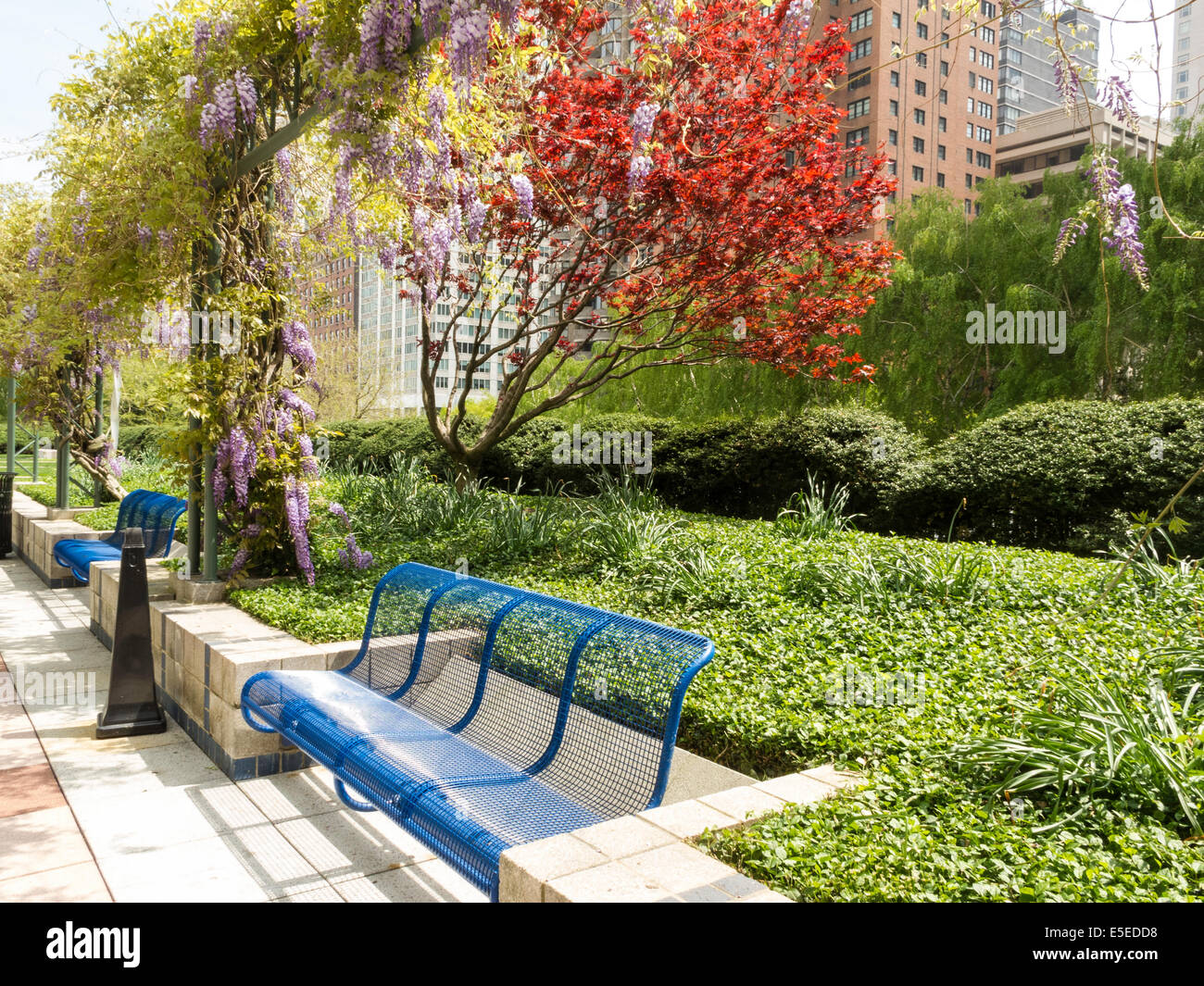 Robert Moses Plaza, Fordham University Lincoln Center Campus, NYC Stock Photo