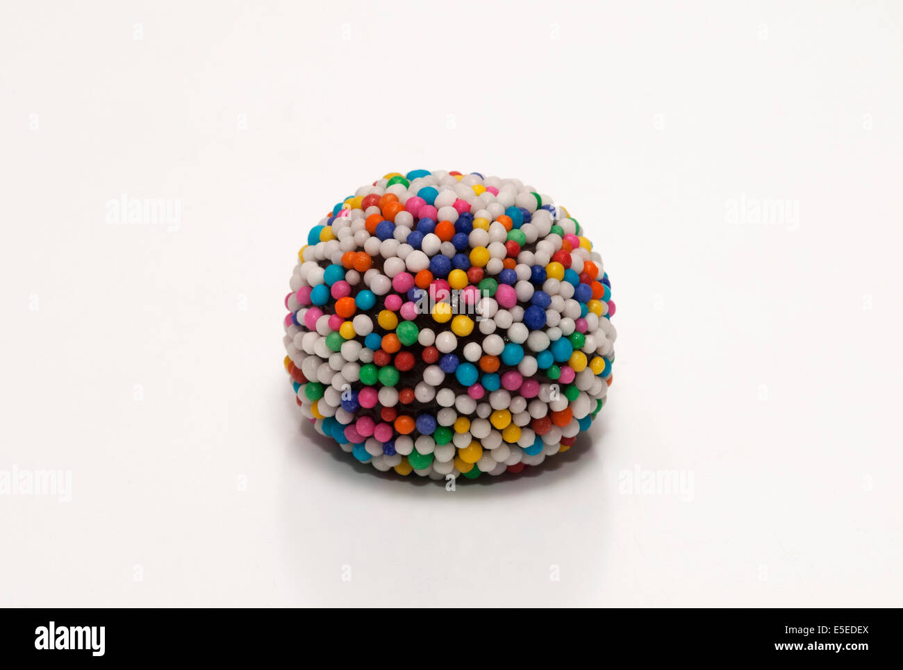 Brazilian Sweet - Brigadeiro / Brigadeiro with colorful beads Stock Photo