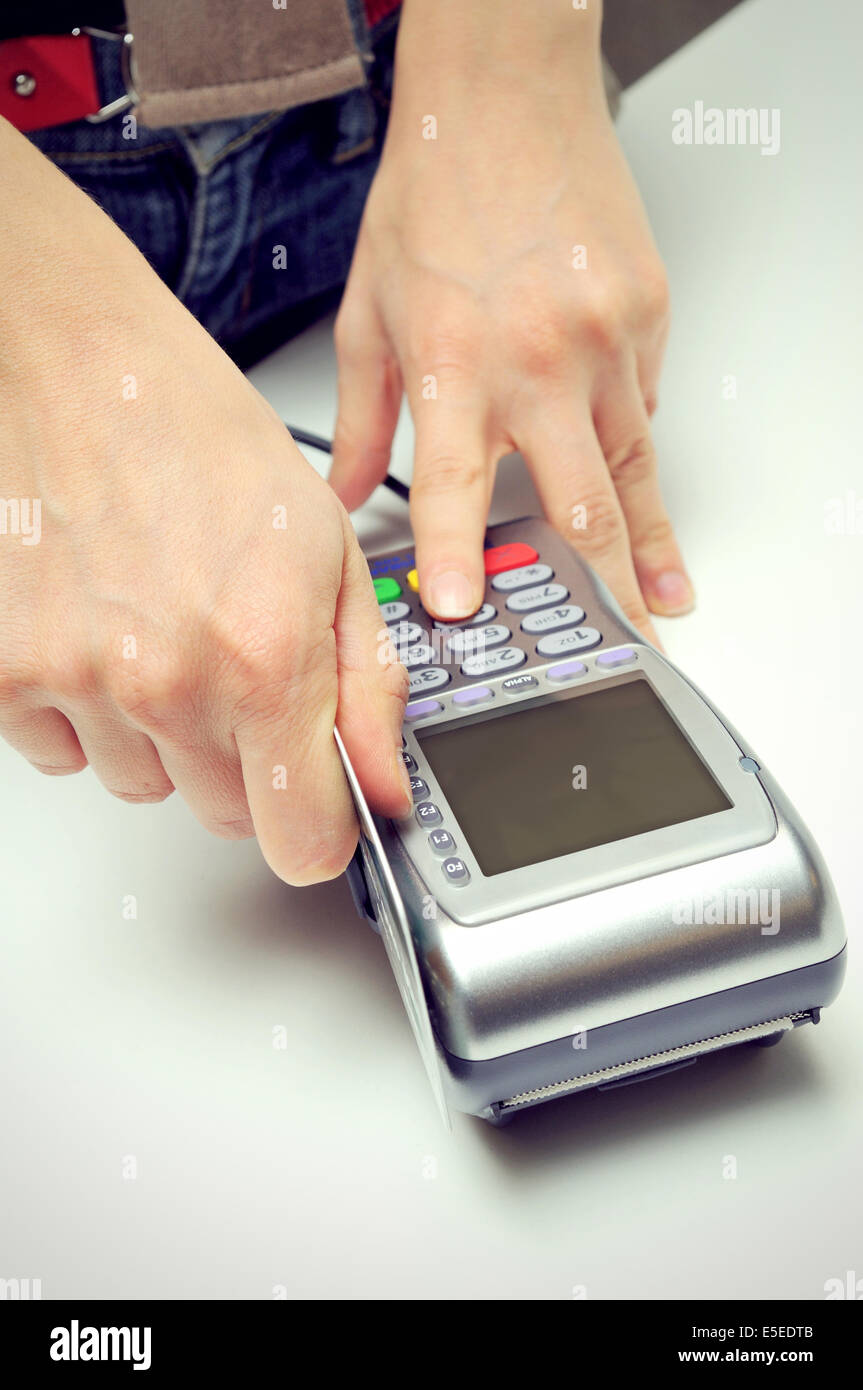 Credit Card Terminal Machine Stock Photo Alamy