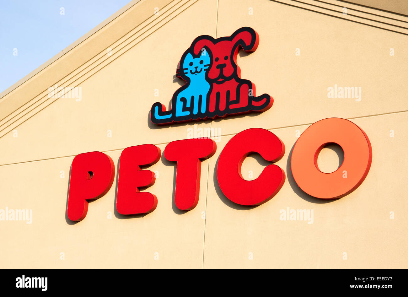 Petco logo on store in retail mall Stock Photo