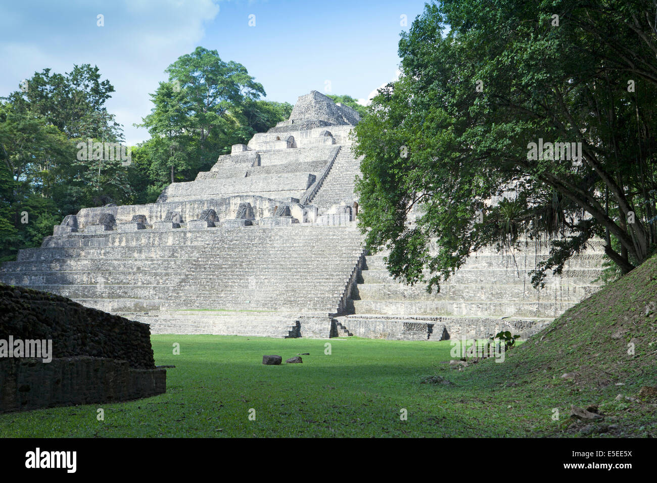 Caana pyramid at the Caracol Maya city, Cayo, Belize, Central America Stock Photo
