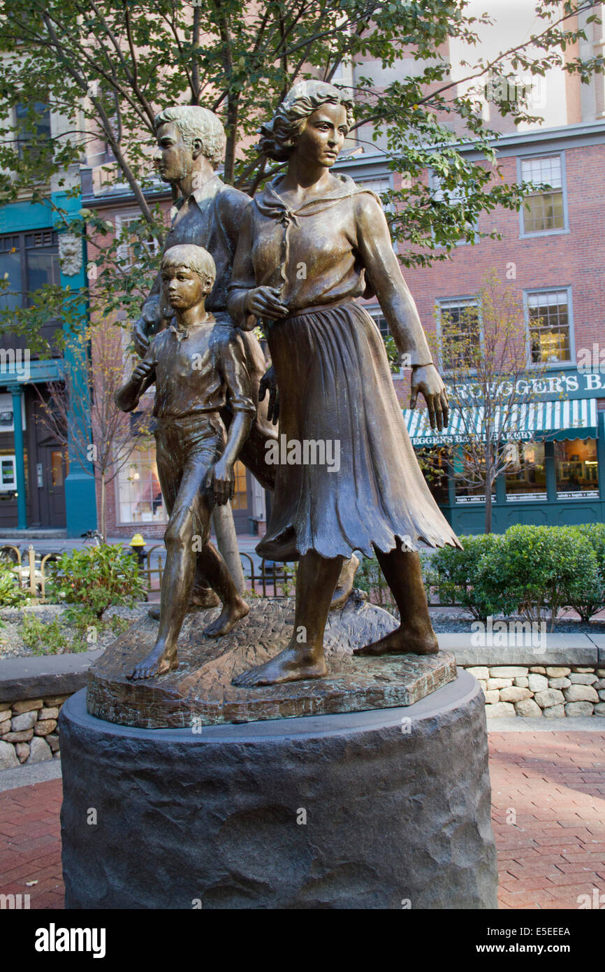 Memorial to Irish immigration to Boston.Boston,Massachusetts Stock