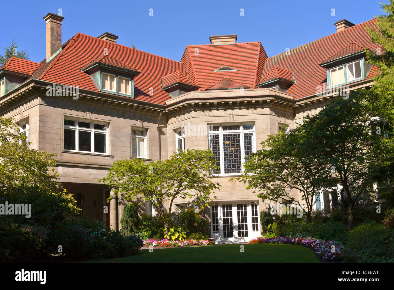 Pittock Mansion a historical landmark in Portland Oregon. Stock Photo