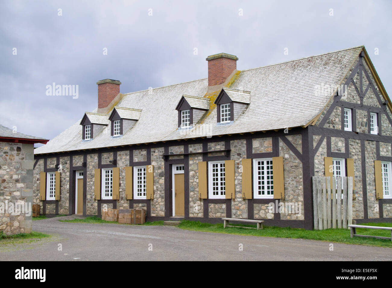 Residence in the French Fortress of Louisbourg, now a National Historical Site.Louisbourg,Nova Scotia,Canada Stock Photo